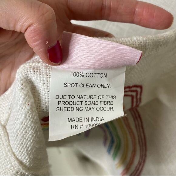 Isaac Mizrahi New York Throw Decorative Blanket Rainbow Embroidered NWT - Picture 6 of 6